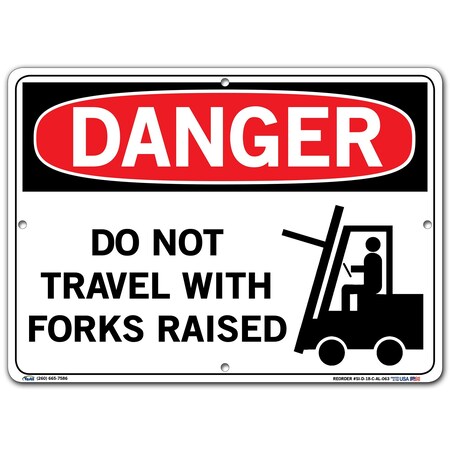 Vestil Aluminum Sign, 10-1/2" H, 14-1/2" W, Aluminum, Rectangle, English, SI-D-18-C-AL-063 SI-D-18-C-AL-063